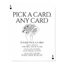 Panneau de bienvenue Carte à jouer, Choisissez une