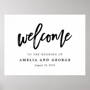 Affiche Panneau de bienvenue COULEUR et TAILLE modifiable