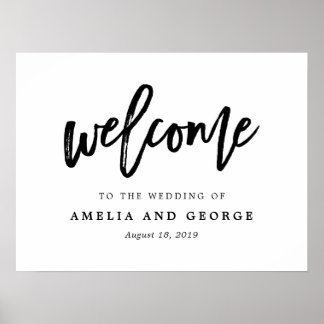 Affiche Panneau de bienvenue COULEUR et TAILLE modifiable 