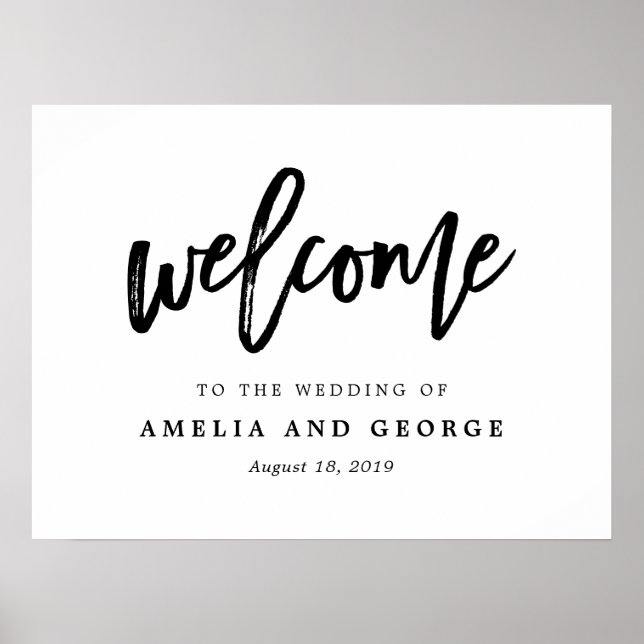 Affiche Panneau de bienvenue COULEUR et TAILLE modifiable  (Devant)