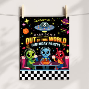 Affiche Panneau de bienvenue d'alien spatial hors de ce mo