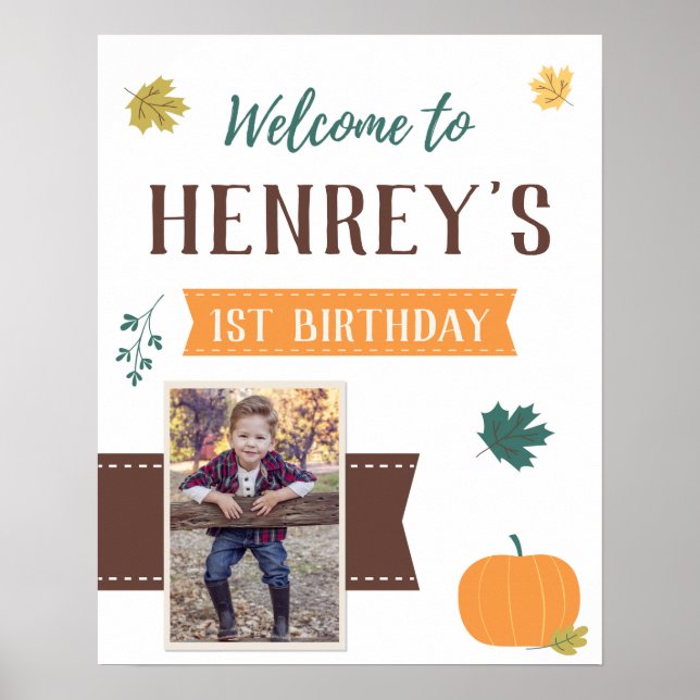 Affiche Panneau de bienvenue d'anniversaire de photos de c (Devant)