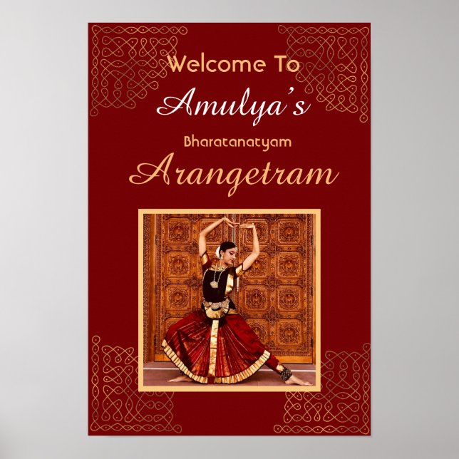 Affiche Panneau de bienvenue de Bharatanatyam Arangetram,  (Devant)
