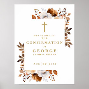 Affiche Panneau de bienvenue de confirmation botanique aut
