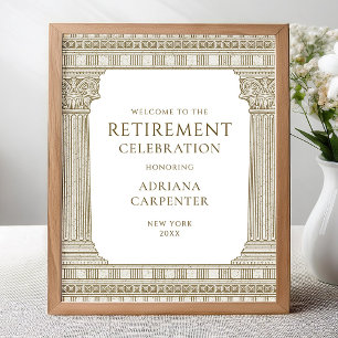 Affiche Panneau de bienvenue de fête de retraite élégant a