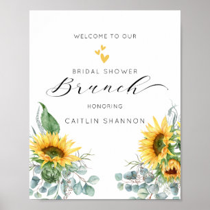 Affiche Panneau de bienvenue de fiançailles Fleur de tourn