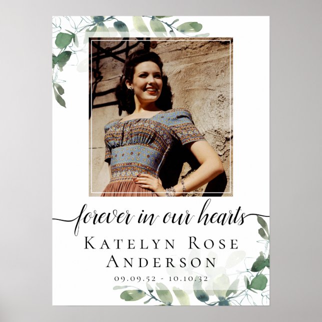 Affiche Panneau de bienvenue de funérailles d'eucalyptus p (Devant)