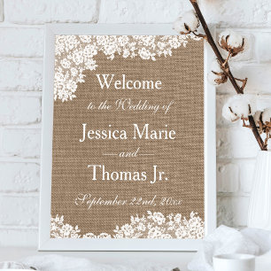 Affiche Panneau de bienvenue de la collection de mariage B