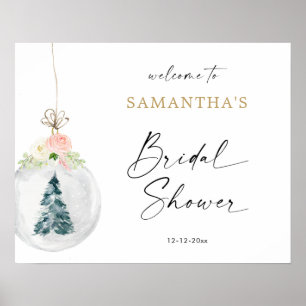 Affiche Panneau de bienvenue de la douche nuptiale en or r