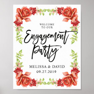 Affiche Panneau de bienvenue de la partie Engagement chic 