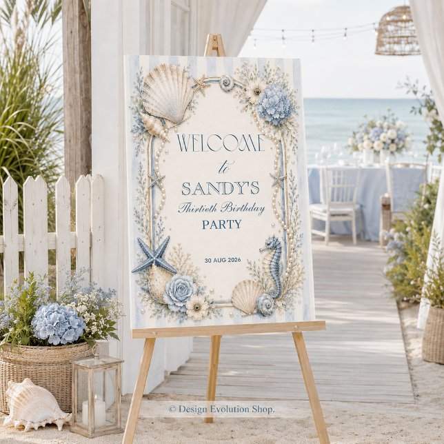 Affiche Panneau de bienvenue de la plage côtière (Créateur téléchargé)