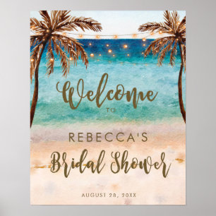 Affiche panneau de bienvenue de la plage tropicale