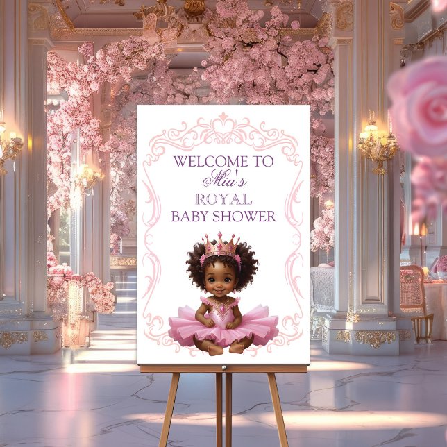 Affiche Panneau de bienvenue de la princesse royale afro-a (Créateur téléchargé)
