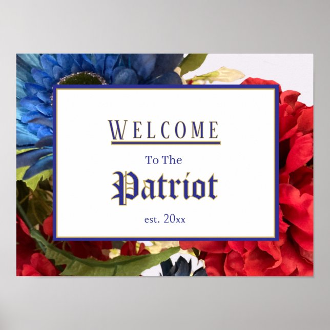 Affiche Panneau de bienvenue de l'établissement patriotiqu (Devant)