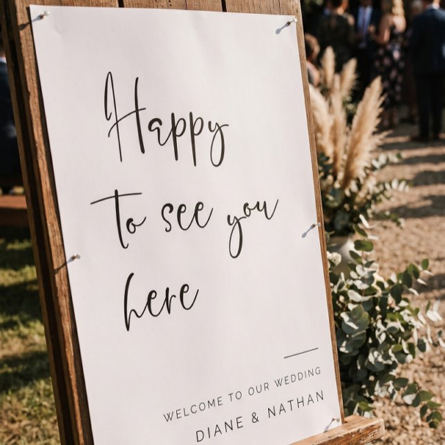 Affiche Panneau de bienvenue de mariage à calligraphie min (Créateur téléchargé)