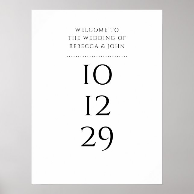 Affiche Panneau de bienvenue de mariage à date spéciale no (Devant)