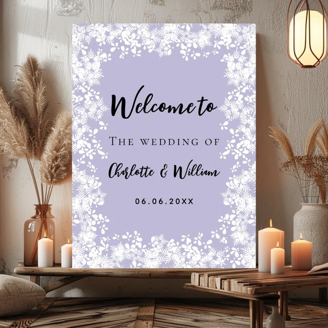 Affiche Panneau de bienvenue de mariage à flocons de neige (Créateur téléchargé)