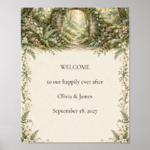Panneau de Bienvenue de Mariage à l'Arche de Bois