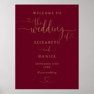 Affiche Panneau de bienvenue de mariage à l'écriture Burgu