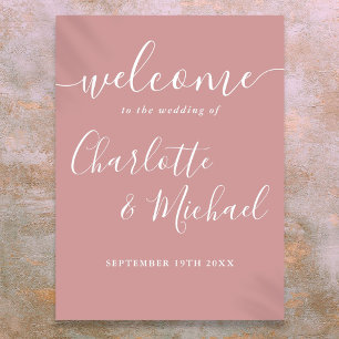 Affiche Panneau de bienvenue de mariage à l'écriture de si