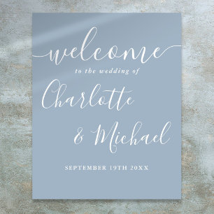 Affiche Panneau de bienvenue de mariage à l'écriture manus