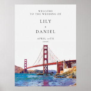 Affiche Panneau de bienvenue de mariage à San Francisco