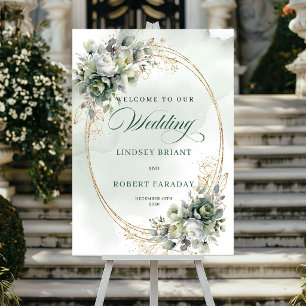 Affiche Panneau de Bienvenue de Mariage au Eucalyptus Mode