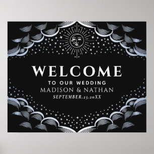 Affiche Panneau de bienvenue de mariage avec carte de taro
