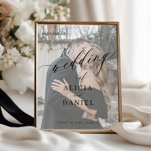 Affiche Panneau de bienvenue de mariage avec photo