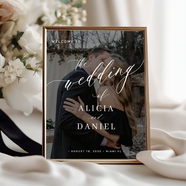 Affiche Panneau de bienvenue de mariage avec photo (Créateur téléchargé)