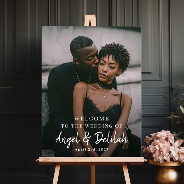 Affiche Panneau de bienvenue de mariage avec photo (Créateur téléchargé)