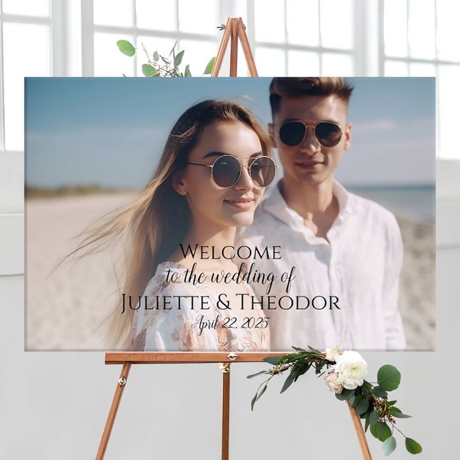 Affiche Panneau de bienvenue de mariage avec photo (Créateur téléchargé)