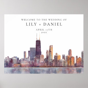 Affiche Panneau de bienvenue de mariage avec vue sur Chica