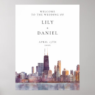 Affiche Panneau de bienvenue de mariage avec vue sur Chica
