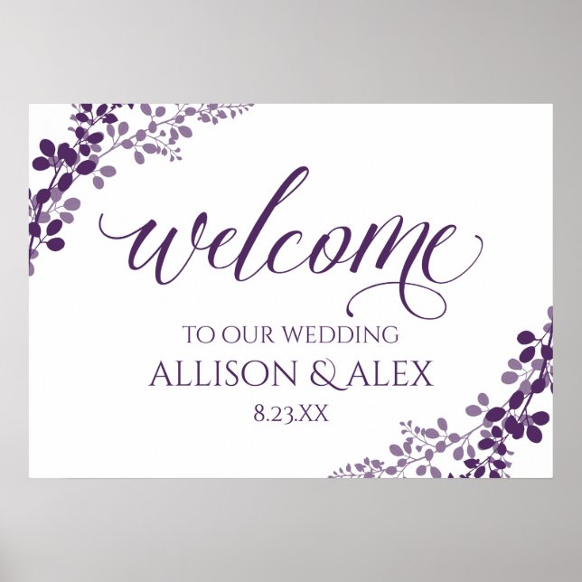 Affiche Panneau de bienvenue de mariage | Baby's Breath Vi (Devant)