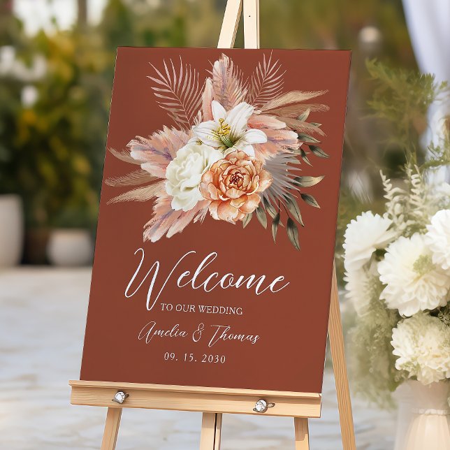 Affiche Panneau de bienvenue de mariage boho automnal (Créateur téléchargé)