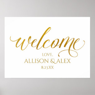 Affiche Panneau de bienvenue de mariage C esquissé - Faux