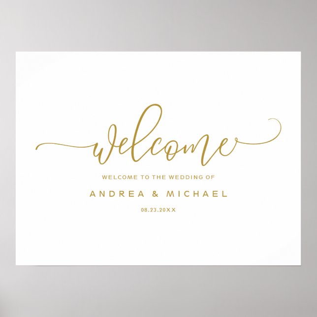 Affiche Panneau de bienvenue de mariage - Calligraphie sau (Devant)