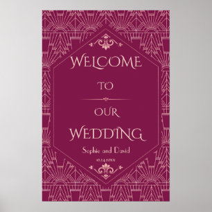 Affiche Panneau de bienvenue de mariage Charm Cooper Gatsb