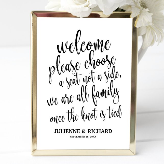 Affiche Panneau de bienvenue de mariage Choisissez un sièg (Créateur téléchargé)