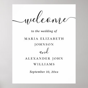 Affiche Panneau de bienvenue de mariage Classique minima