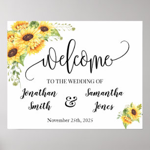 Affiche Panneau de bienvenue de mariage country chic tourn
