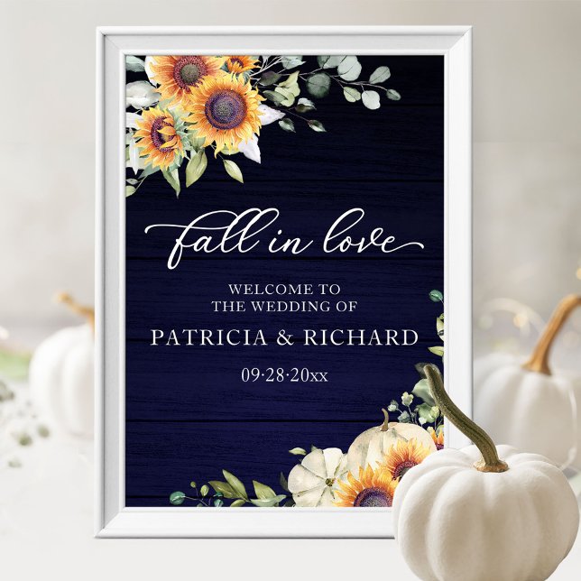 Affiche Panneau de bienvenue de mariage d'automne aux tour (Créateur téléchargé)