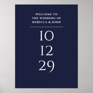 Affiche Panneau de bienvenue de mariage de date spéciale b