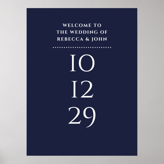Affiche Panneau de bienvenue de mariage de date spéciale b (Devant)