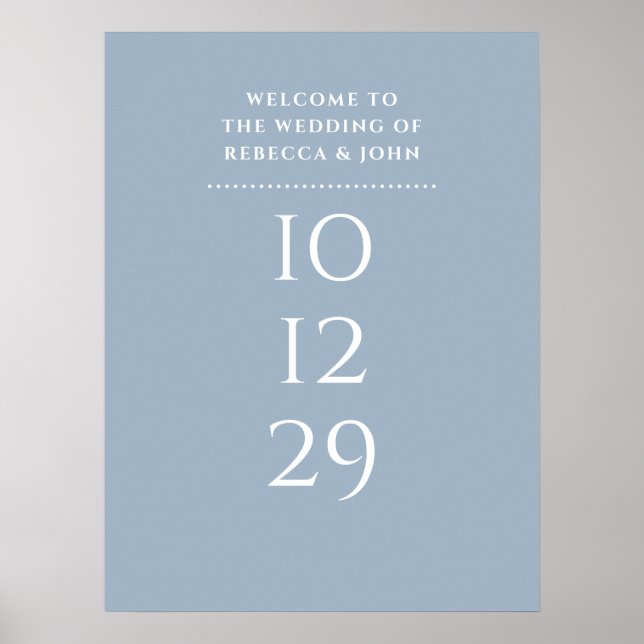 Affiche Panneau de bienvenue de mariage de date spéciale B (Devant)