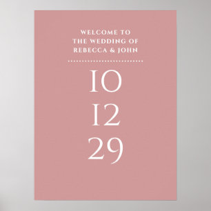 Affiche Panneau de bienvenue de mariage de date spéciale R