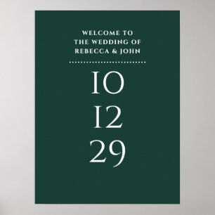 Affiche Panneau de bienvenue de mariage de date spéciale v