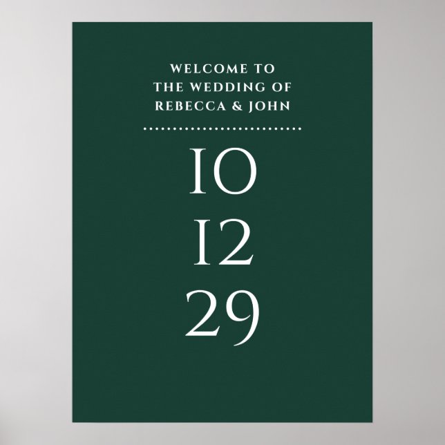 Affiche Panneau de bienvenue de mariage de date spéciale v (Devant)