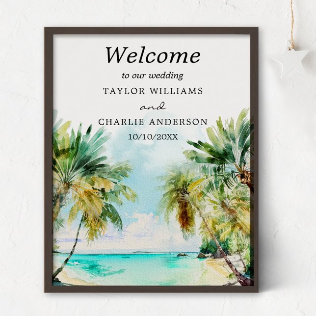Affiche Panneau de bienvenue de mariage de destination de  (Créateur téléchargé)